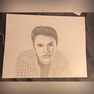 Completely hand drawn Elvis Presley Portrait